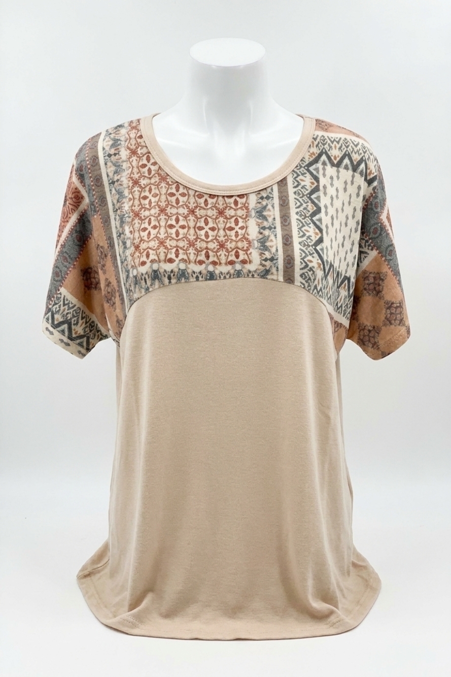 NEW EASEL boho top in taupe